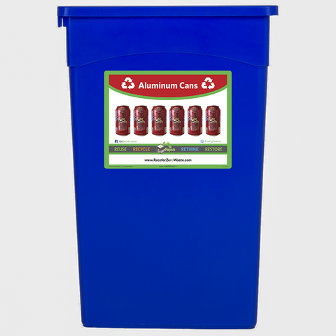 23 Gallon Slim Jim Recycling Container With Label - My Green Purpose