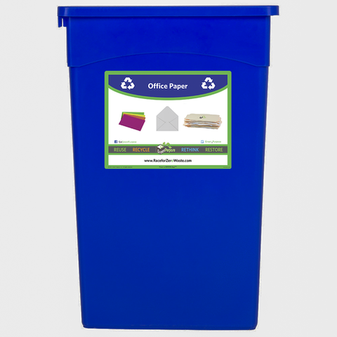 23 Gallon Slim Jim Recycling Container With Label - My Green Purpose