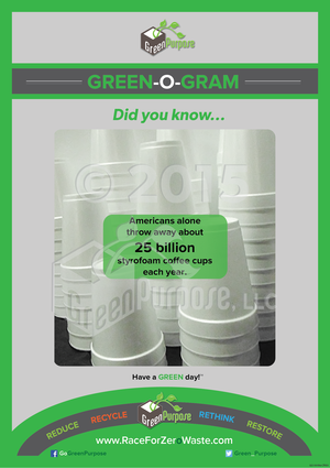Green-O-Gram ™ Recycling Education Poster With Styrofoam Recycling Facts - My Green Purpose